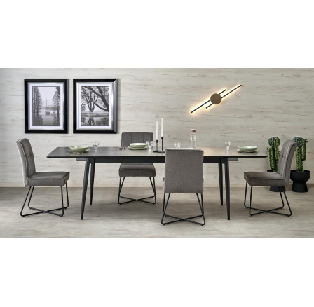 CHARLES étkezőasztal, Szürke márvány hatás/Fekete