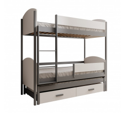 Leia gyerekágy 3 személy részére 180x80 Fehér+Szürke