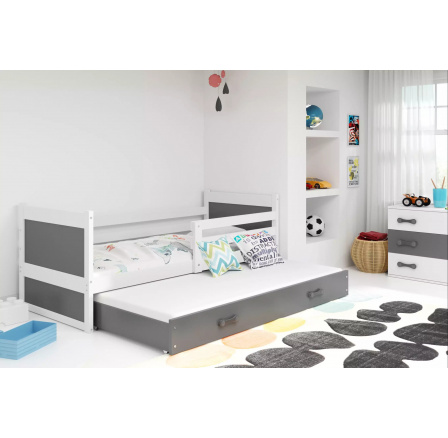 RICO PODWÓJNE RAMA BIAŁY WYPEŁNIENIA GRAFIT SZUFLADA GRAFIT 80 X 190 KPL