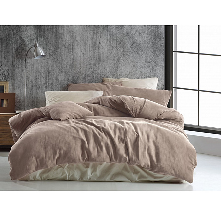 Mušelínové povlečení 140x220, 70x90 cm béžové