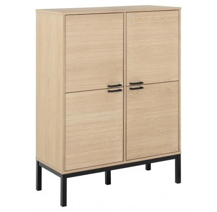 Magas komód Kensington fehérített tölgy