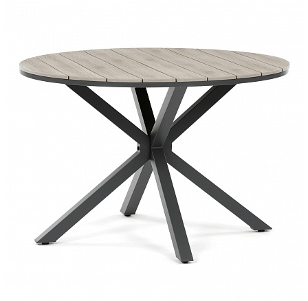 Zahradní stůl 110x110cm, hliník, polywood, šedá, AZT-S1430 GREY