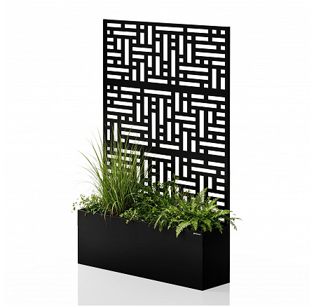 Fém pergola virágtartóval fekete: ROSE, 1200 x 1800 x 300 mm Fém pergola virágtartóval fekete: ROSE, 1200 x 1800 x 300 mm