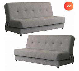 Zestaw 2x Wersalka Rozkładana ARUBA Szara