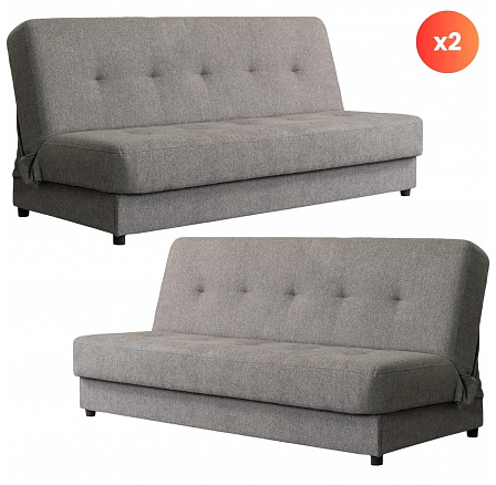 Zestaw 2x Wersalka Rozkładana ARUBA Szara