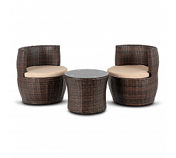 Zestaw Mebli Ogrodowych FRIO Brązowy/Beżowy