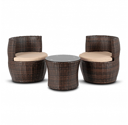 Zestaw Mebli Ogrodowych FRIO Brązowy/Beżowy