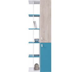 PLANET- PL5 polc, fehér lux+tölgy+kék