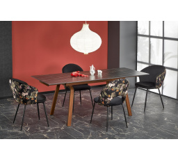 LOZANO étkezőasztal, fekete márvány/ dió hatás