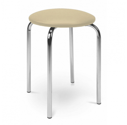 CHICO puff, krém PVC/króm