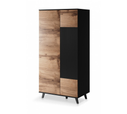 RANDOM S-1 ruhásszekrény, wotan tölgy/fekete
