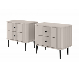 Zestaw szafek nocnych Vesper 56 cm - kaszmir / czarne nogi