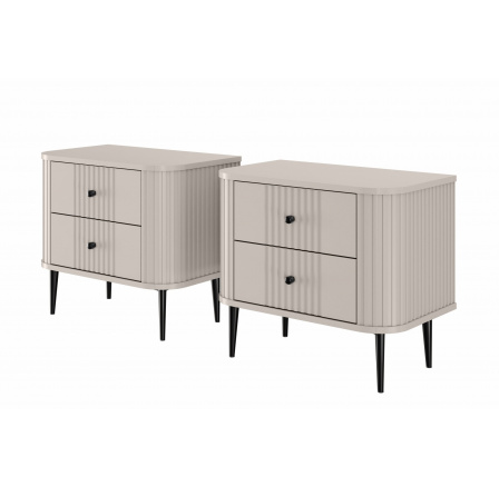 Zestaw szafek nocnych Vesper 56 cm - kaszmir / czarne nogi