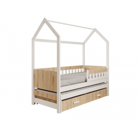 Jaspis Házikó Ágy Fehér+Tölgy