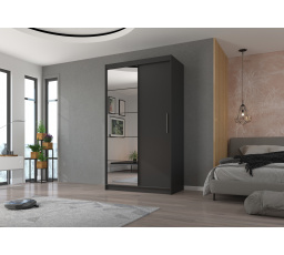 Tolóajtós szekrény tükörrel ESTI 120 Antracit+Antracit