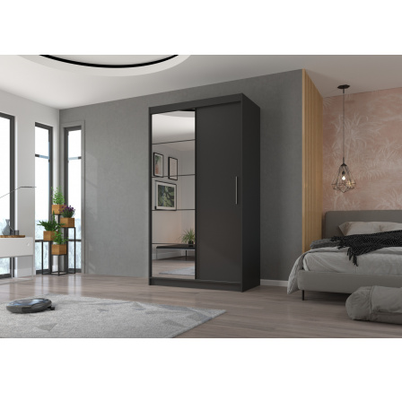 Tolóajtós szekrény tükörrel ESTI 120 Antracit+Antracit