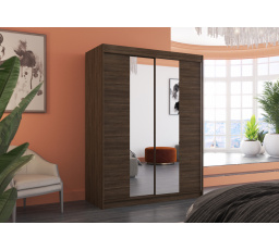 Tolóajtós szekrény tükörrel FEVER 150 Choco+Choco