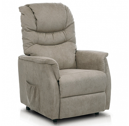 Polohovací křeslo, elektrické kabelové ovládání, béžová, látka, TV-1171 CAP2