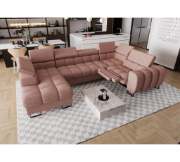NAROŻNIK ROZKŁADANY ASPEN MAX II RELAX 198x350x170 CM - prawa , Odcienie różu