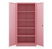 Irodai fém iratszekrény púderrózsaszín: Fresh Style JAN H, 900 x 1950 x 400 mm