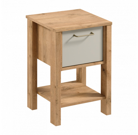 Éjjeliszekrény INDYGO SN, Wotan Tölgy/Bézs