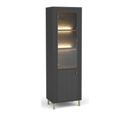 MOSSA MO3 vitrin, Whisky Tölgy/Fekete matt