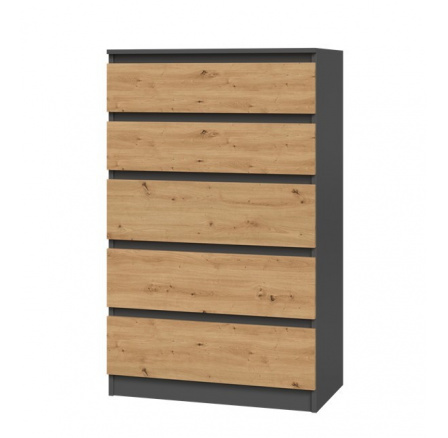 Komoda Malvína M5, antracit/dub artisan Komoda Malvína M5, antracit/dub artisan