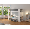 Kétszemélyes emeletes ágy GARET 180x80 Fehér+Antracit