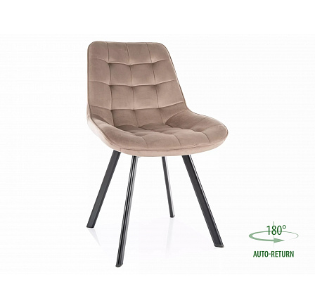 MONTI VELVET forgó étkezőszék, Sötét Bézs Bluvel 40/Fekete