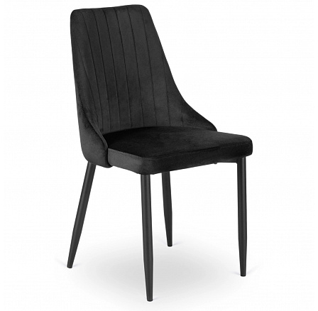 Krzesło BARI Czarne Welurowe