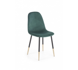 K379 étkezőszék, sötétzöld bársony