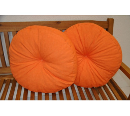 Polštář kulatý velký oranžový set 2 kusy