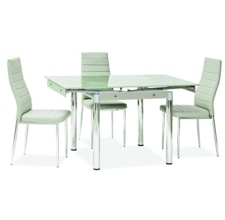 STÓŁ GD082 BIAŁY/CHROM 80(131)x80 STÓŁ GD082 BIAŁY/CHROM 80(131)x80