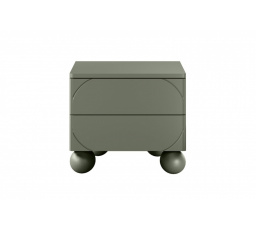 Szafka nocna z dwoma szufladami Sonatia II na nogach kulach 45 cm - oliwka