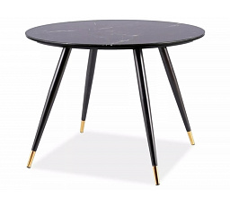 CYRIL II étkezőasztal, kőhatás/fekete/arany