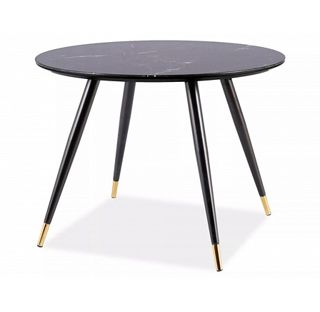CYRIL II étkezőasztal, kőhatás/fekete/arany