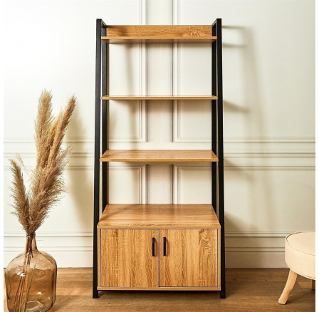 Természetes/fekete polcállvány