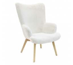 Fehér szőrös Helsinki füles fotel