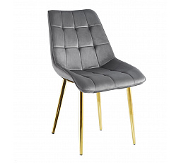 Velvet szék szürke / arany lábak J262-1