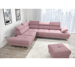 NAROŻNIK GALAXY Z FUNKCJĄ SPANIA 225X280 - lewa , Odcienie różu