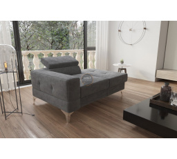 SOFA JEDNOOSOBOWA TOSCANIA I SZEZLONG 135 CM - Odcienie grafitu , Szezlong po prawej - prawa strona