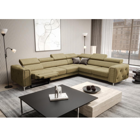 NAROŻNIK Z FUNKCJĄ RELAX ORION I 325x255 CM - prawa , Odcienie oliwkowego