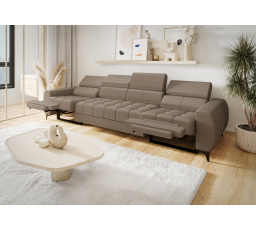 SOFA PORTO IV RELAX 331 CM SKÓRA NATURALNA - Skóra szary beż