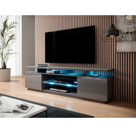 TV komód EVA, grafit fényes/grafit fényes