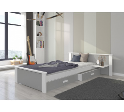 Ágy matraccal ALDEX SHELF 180x80 Fehér+Világosszürke