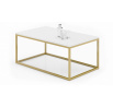 NARISA dohányzóasztal 100x60 Arany+Fehér