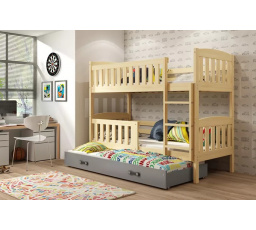 KUBUŚ 3 OSOBOWE RAMA SOSNA SZUFLADA GRAFIT 80 X 190 KPL