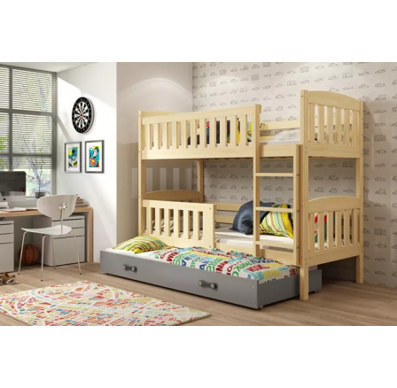 KUBUŚ 3 OSOBOWE RAMA SOSNA SZUFLADA GRAFIT 80 X 190 KPL KUBUŚ 3 OSOBOWE RAMA SOSNA SZUFLADA GRAFIT 80 X 190 KPL