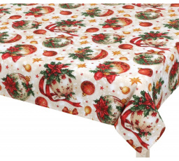 Vánoční ubrus ozdoby zlaté