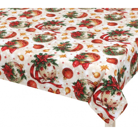 Vánoční ubrus ozdoby zlaté